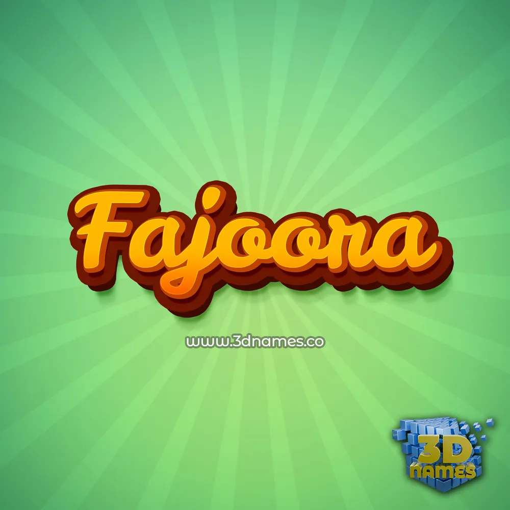 fajoora in Green Rays style - 3D name wallpaper