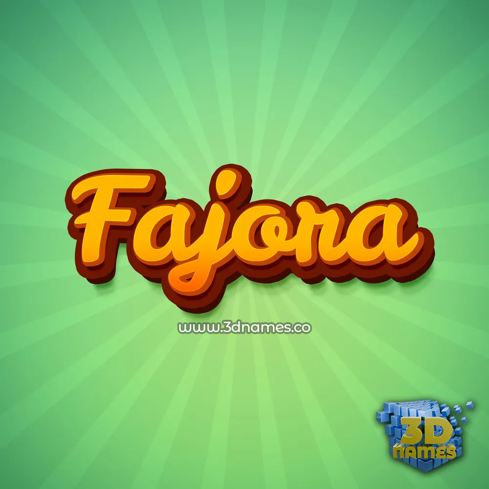 fajora in Green Rays style - 3D name wallpaper