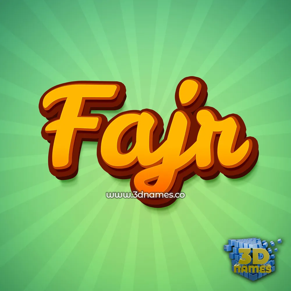 fajr in Green Rays style - 3D name wallpaper