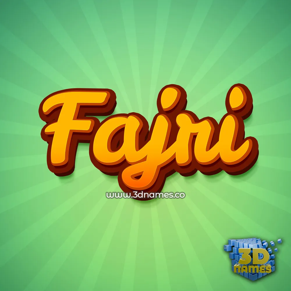 fajri in Green Rays style - 3D name wallpaper
