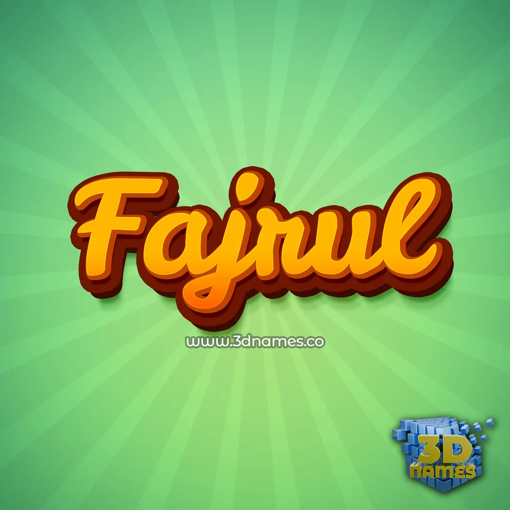 fajrul in Green Rays style - 3D name wallpaper