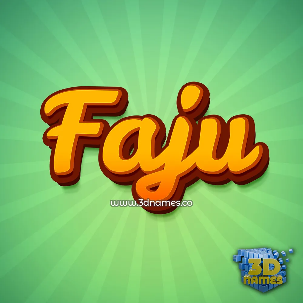 faju in Green Rays style - 3D name wallpaper