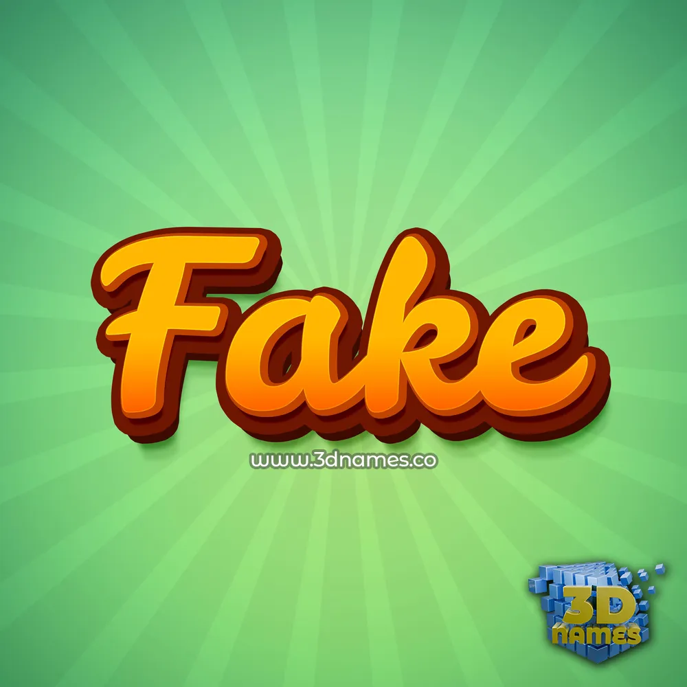 fake in Green Rays style - 3D name wallpaper