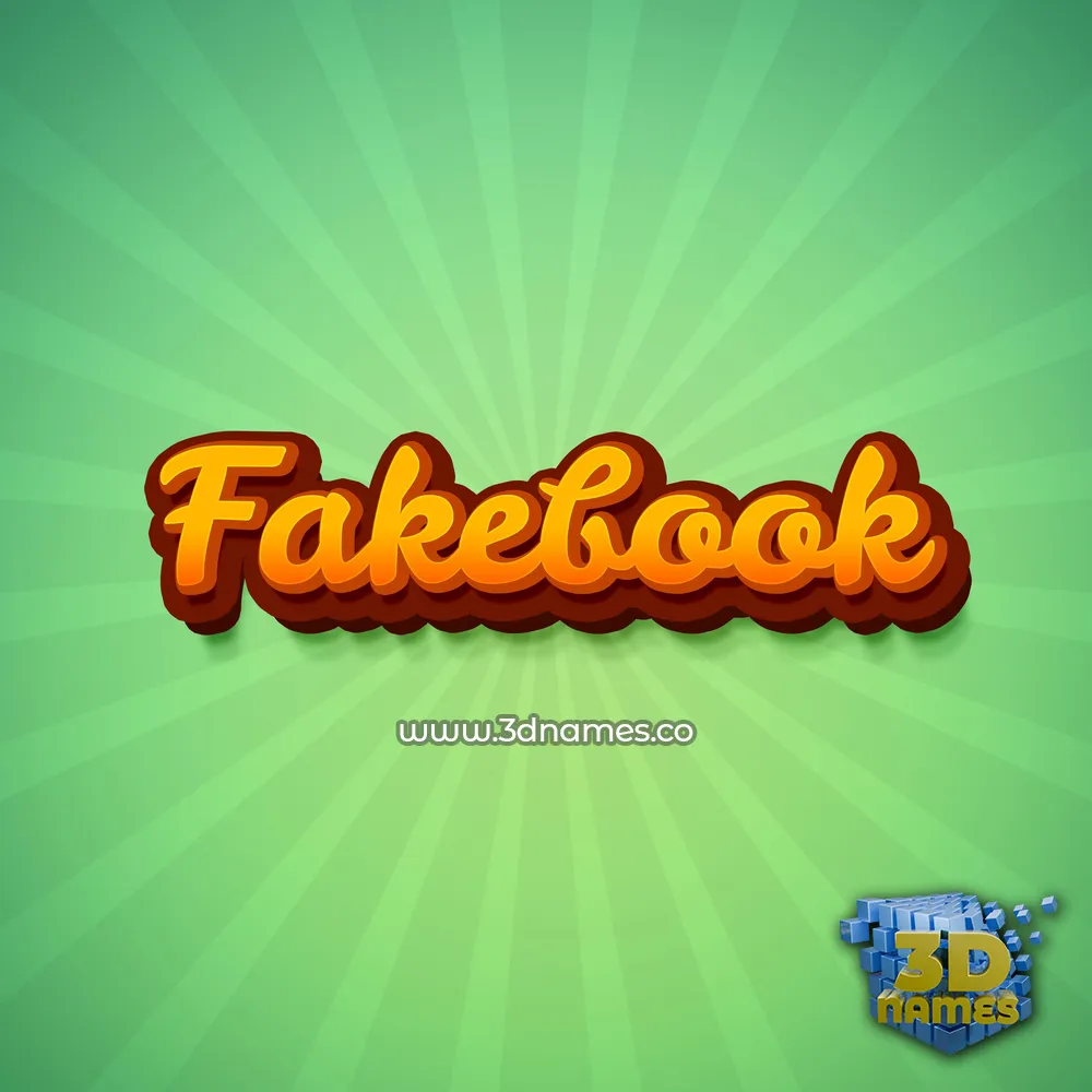fakebook in Green Rays style - 3D name wallpaper