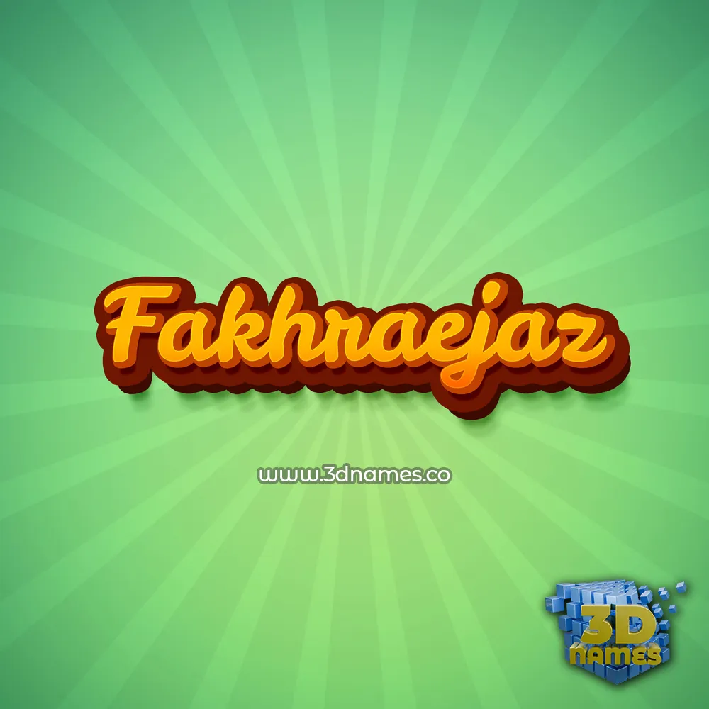 fakhraejaz in Green Rays style - 3D name wallpaper