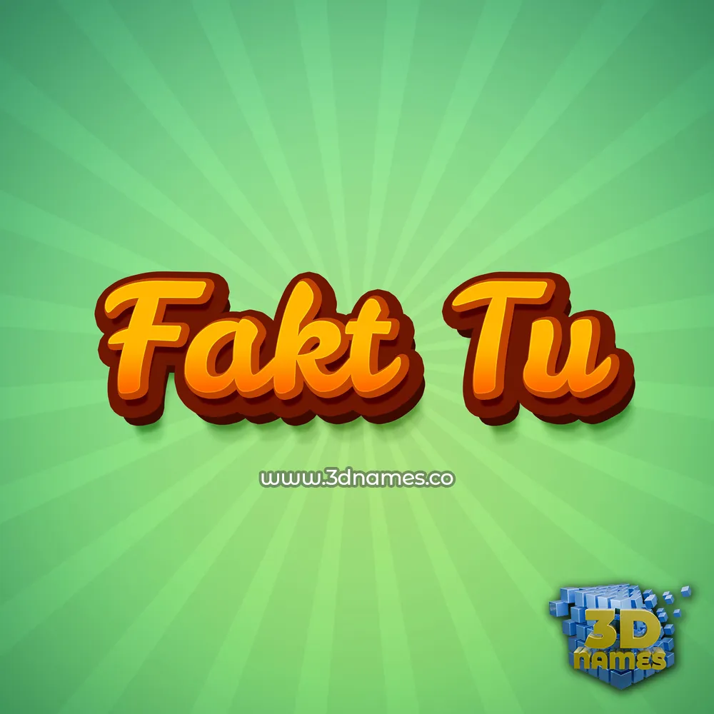 fakt tu in Green Rays style - 3D name wallpaper