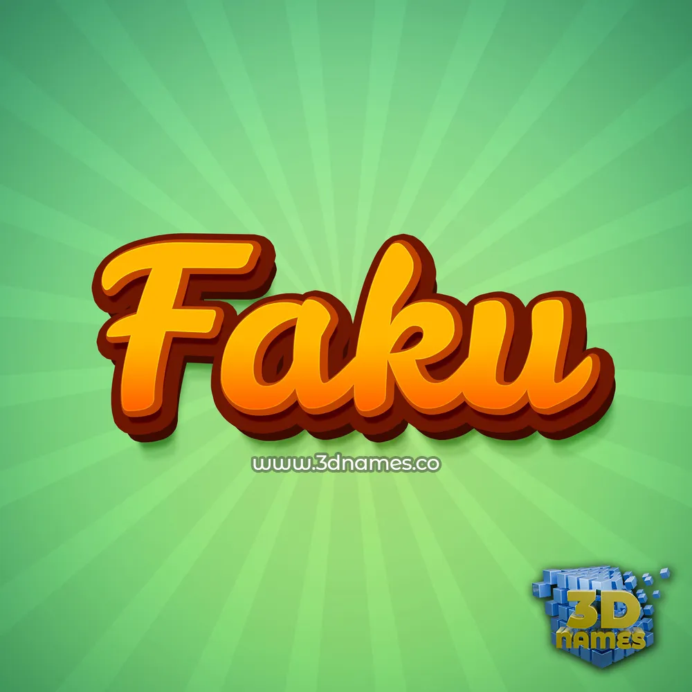 faku in Green Rays style - 3D name wallpaper
