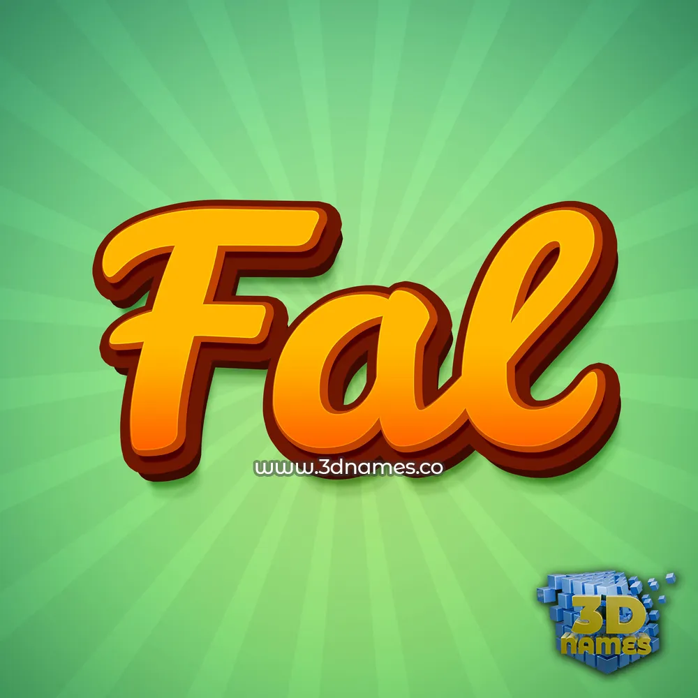 fal in Green Rays style - 3D name wallpaper