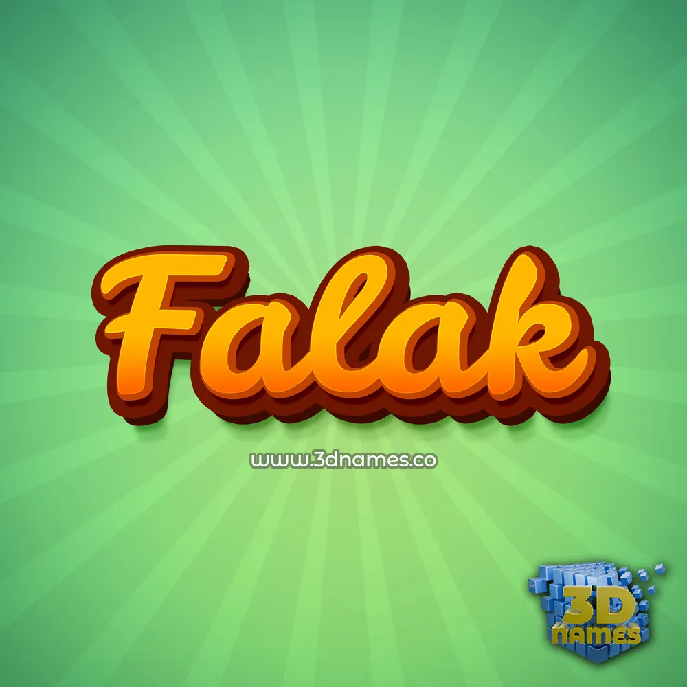 falak in Green Rays style - 3D name wallpaper