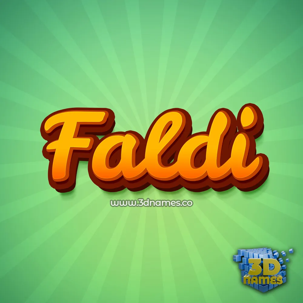 faldi in Green Rays style - 3D name wallpaper