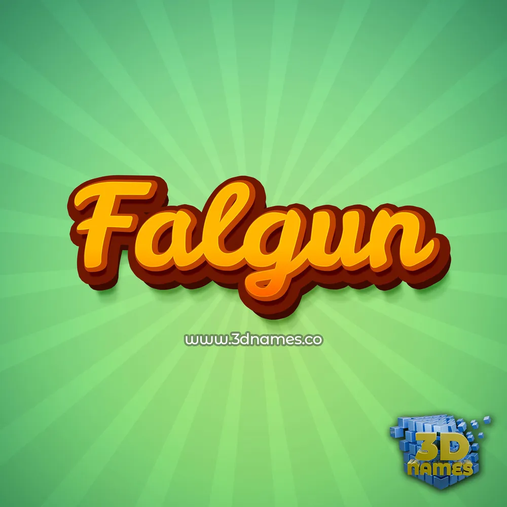 falgun in Green Rays style - 3D name wallpaper