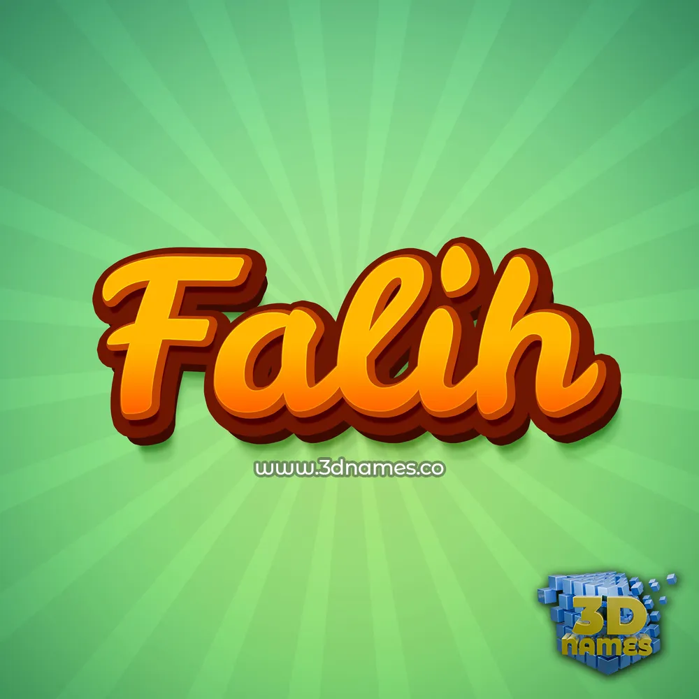 falih in Green Rays style - 3D name wallpaper
