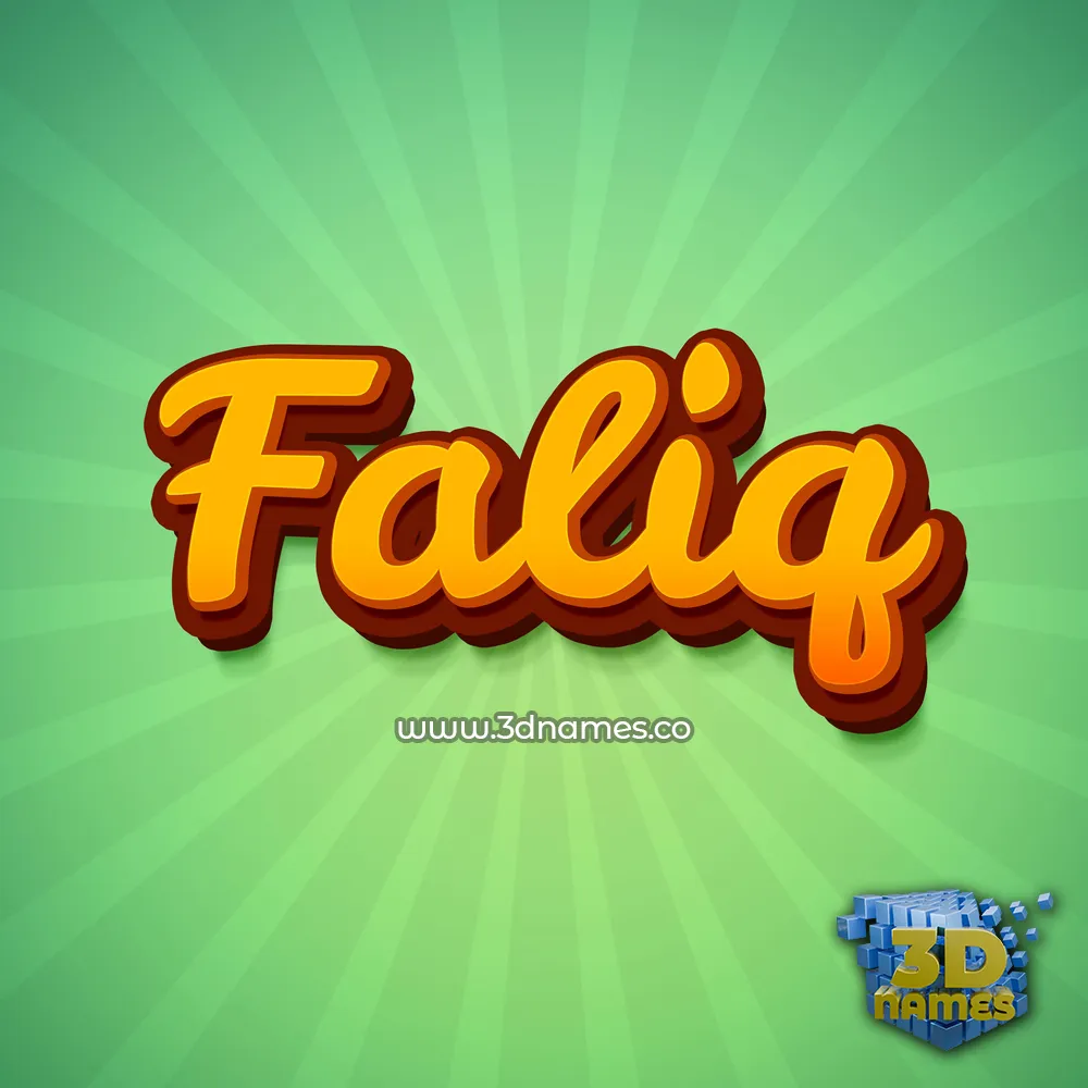 faliq in Green Rays style - 3D name wallpaper