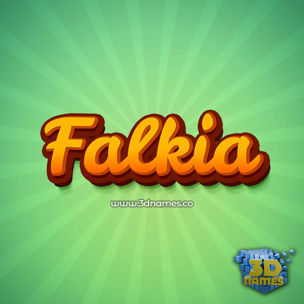 falkia in Green Rays style - 3D name wallpaper