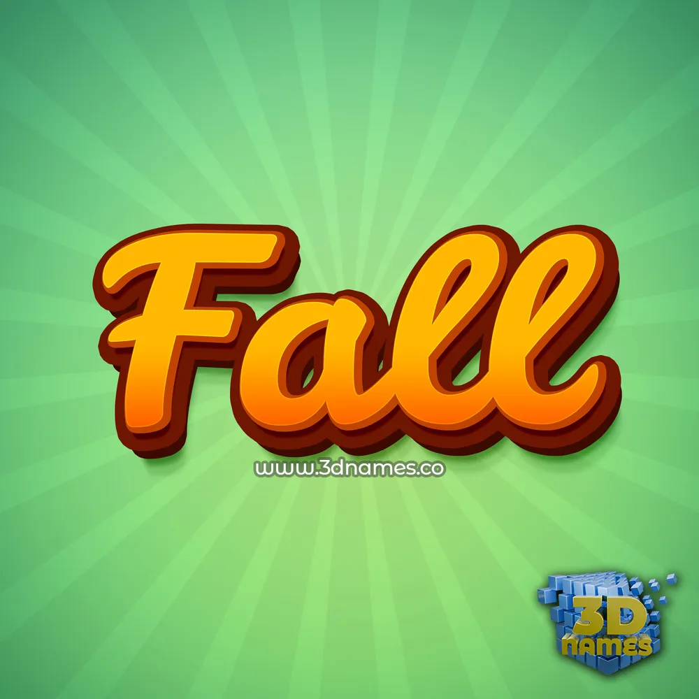 fall in Green Rays style - 3D name wallpaper