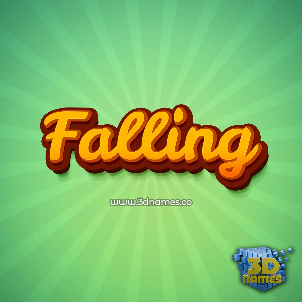falling in Green Rays style - 3D name wallpaper
