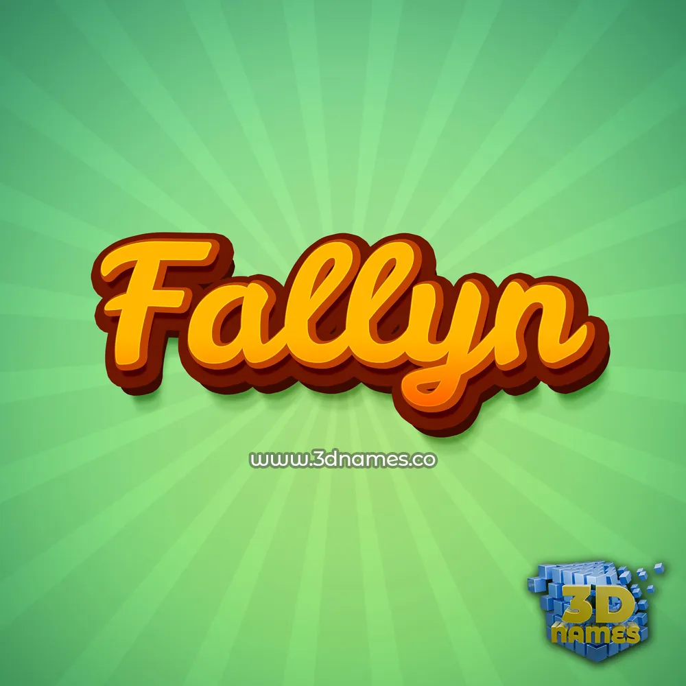 fallyn in Green Rays style - 3D name wallpaper