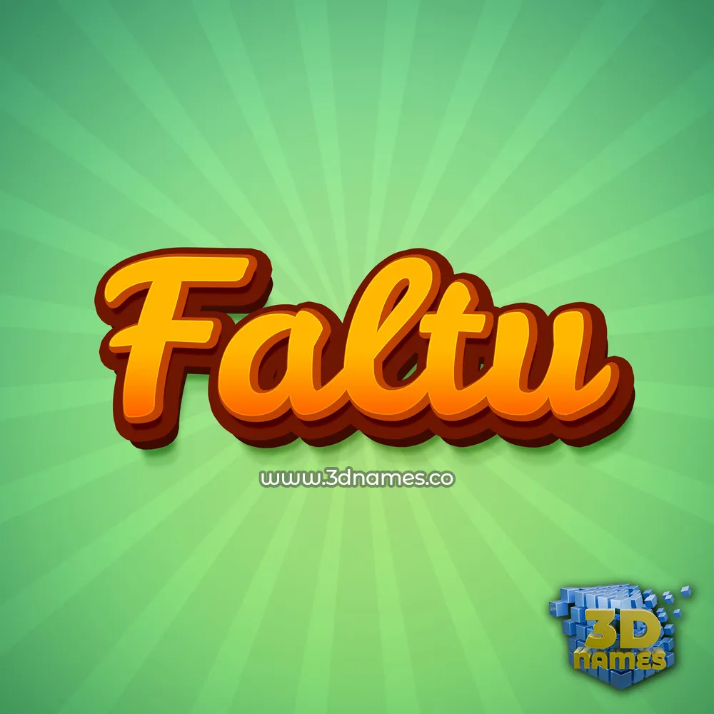 faltu in Green Rays style - 3D name wallpaper