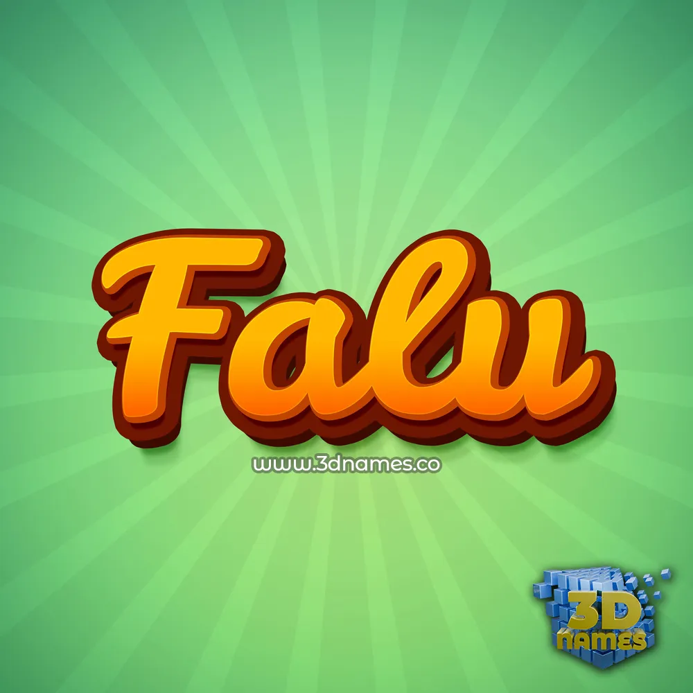 falu in Green Rays style - 3D name wallpaper