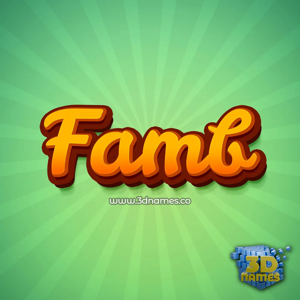 famb in Green Rays style - 3D name wallpaper