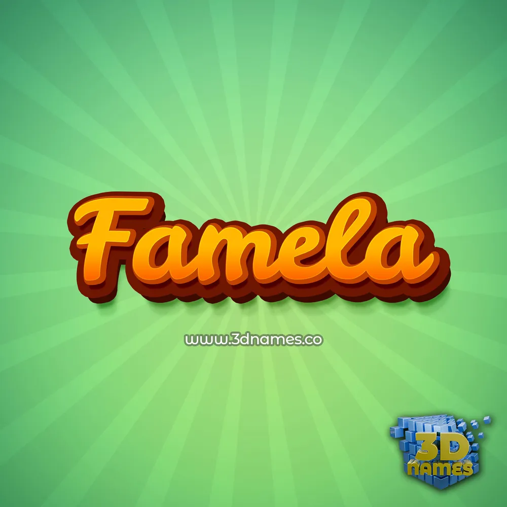 famela in Green Rays style - 3D name wallpaper