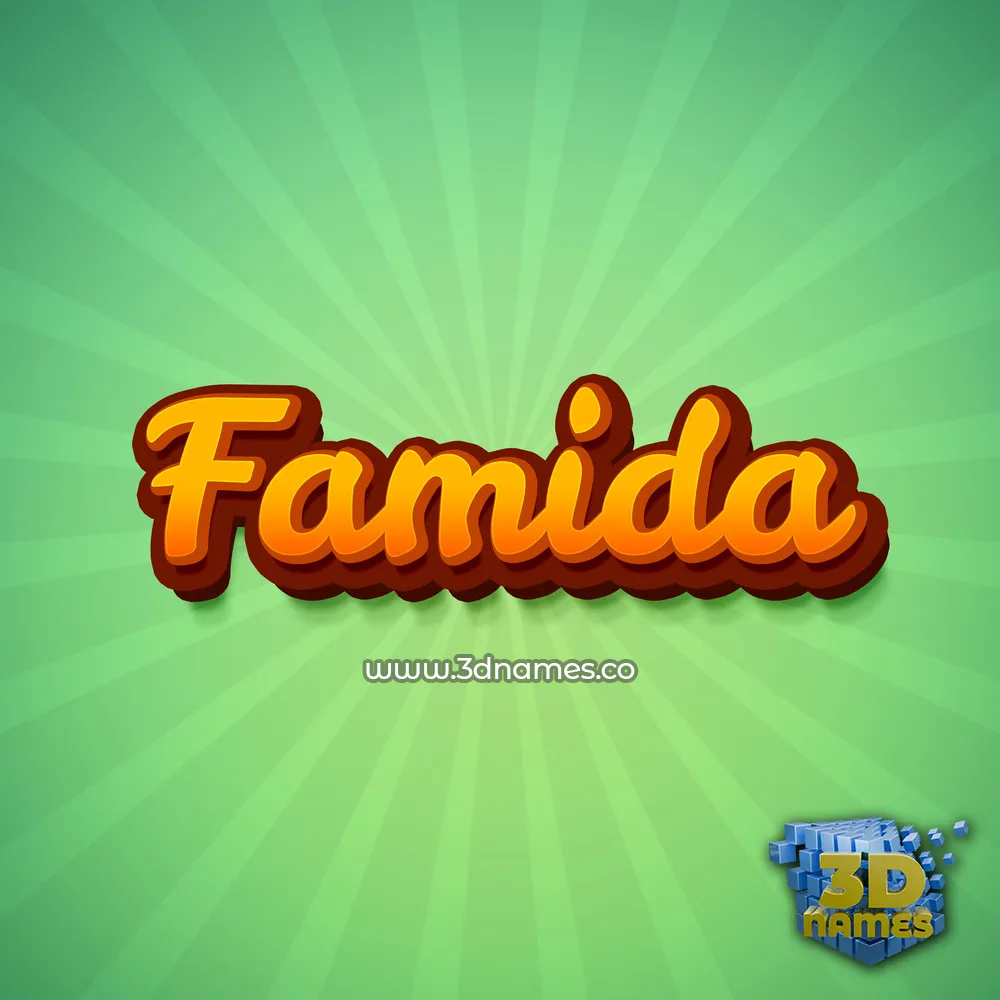 famida in Green Rays style - 3D name wallpaper