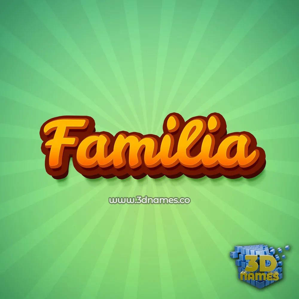 familia in Green Rays style - 3D name wallpaper