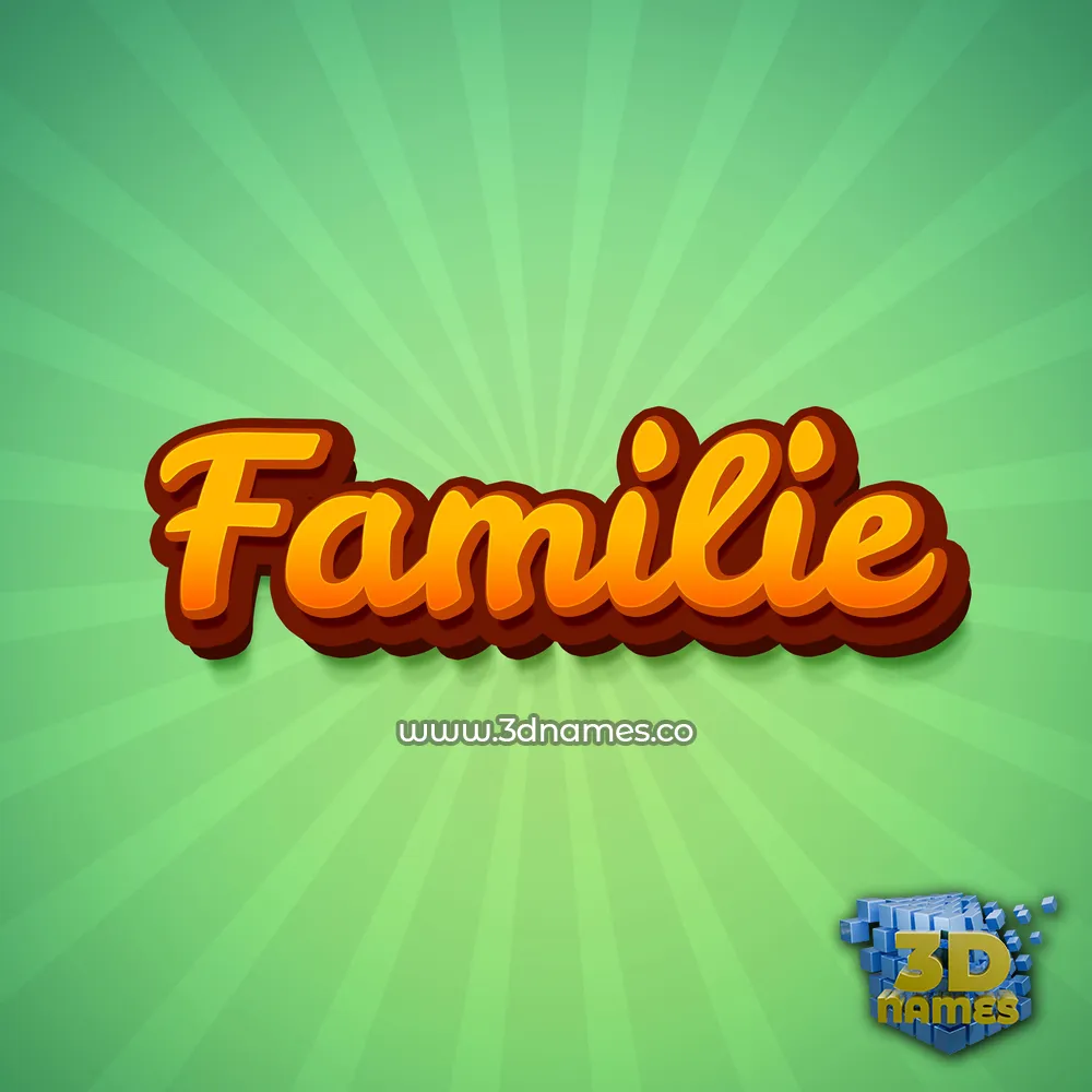 familie in Green Rays style - 3D name wallpaper