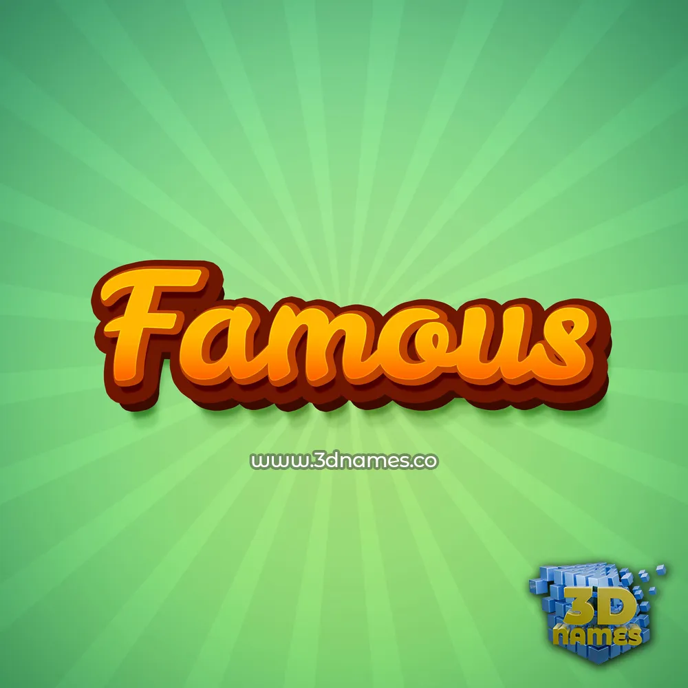 famous in Green Rays style - 3D name wallpaper