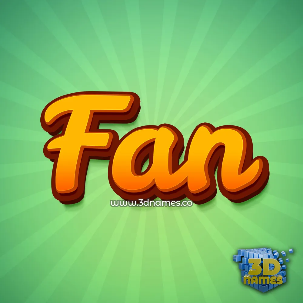 fan in Green Rays style - 3D name wallpaper