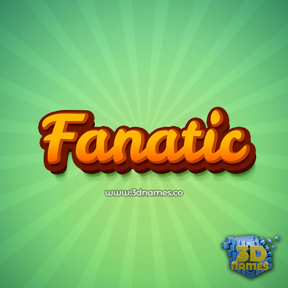 fanatic in Green Rays style - 3D name wallpaper