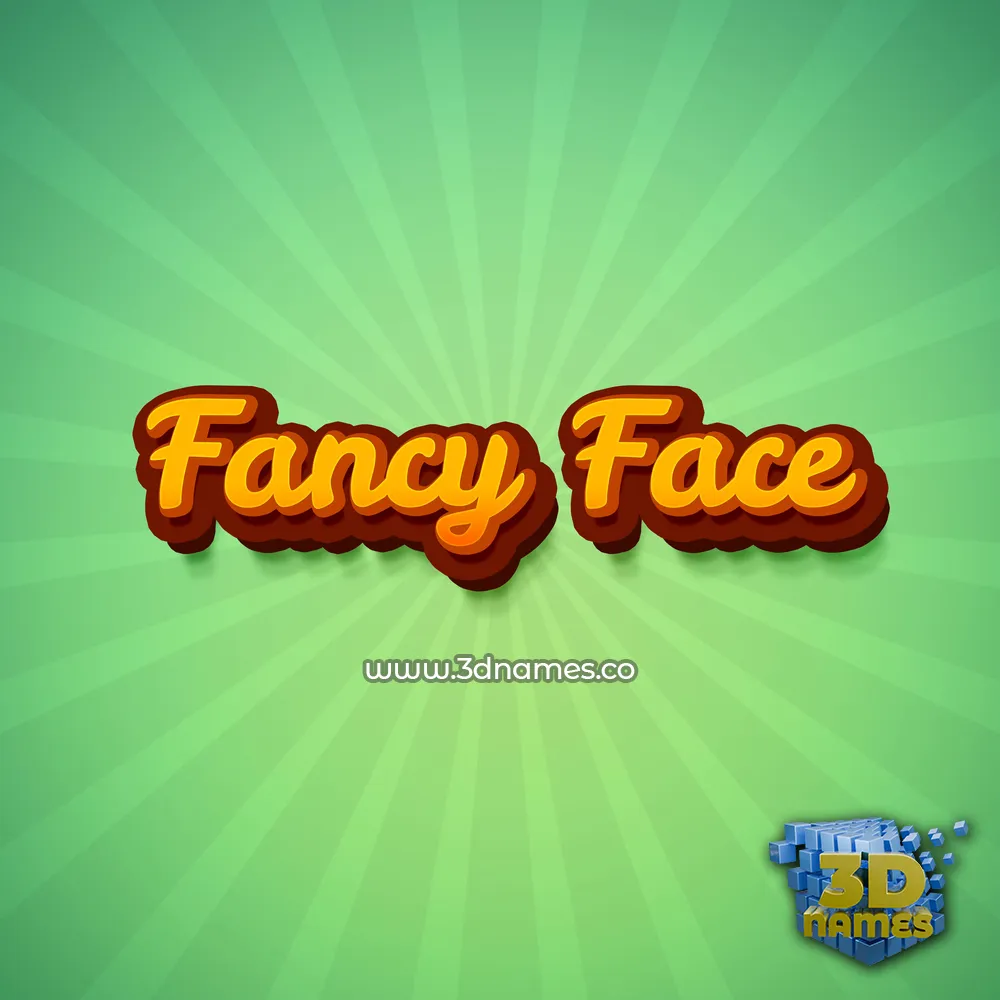 fancy face in Green Rays style - 3D name wallpaper