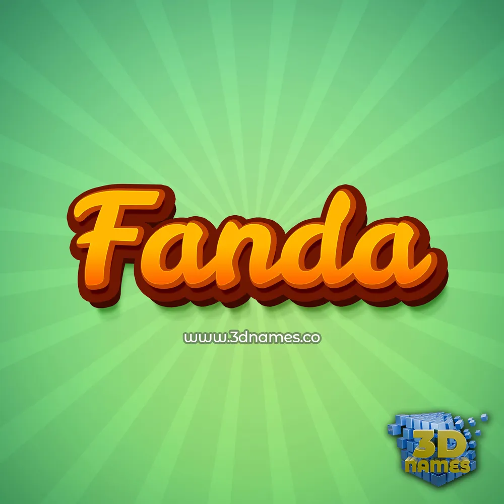 fanda in Green Rays style - 3D name wallpaper
