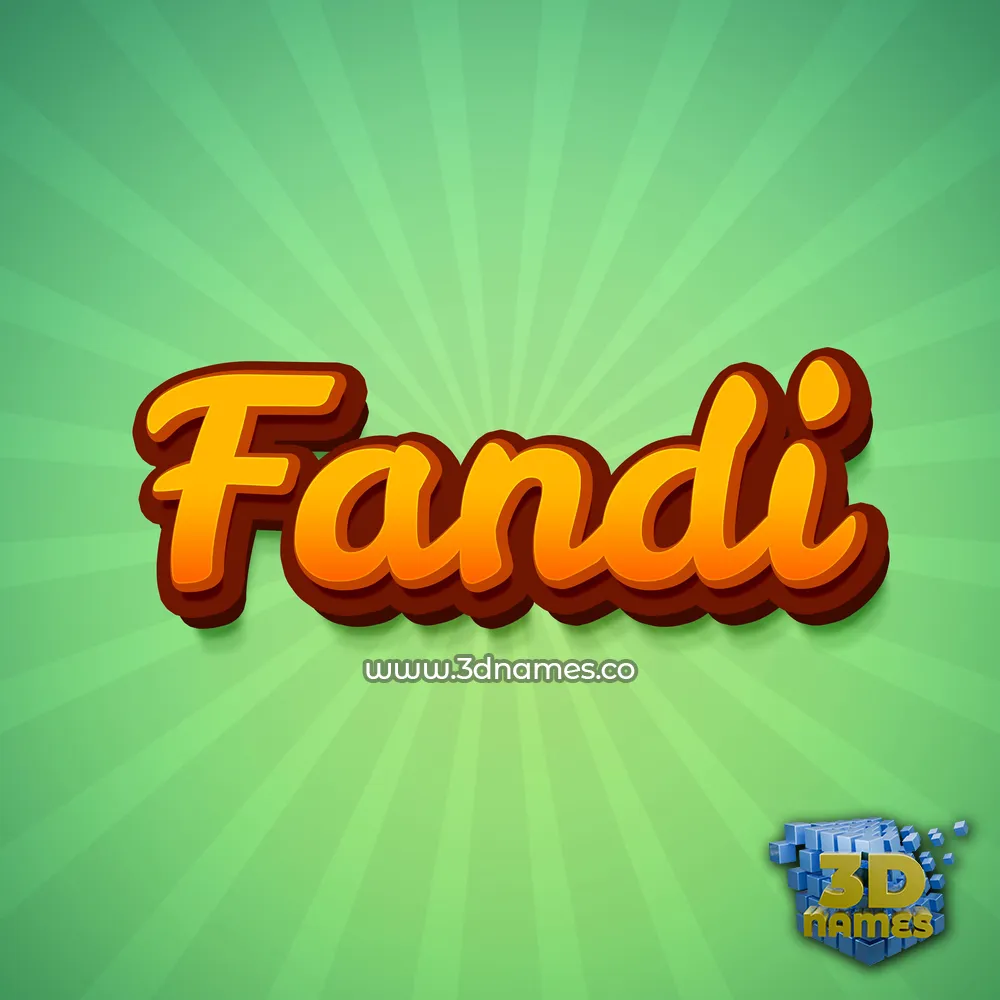 fandi in Green Rays style - 3D name wallpaper