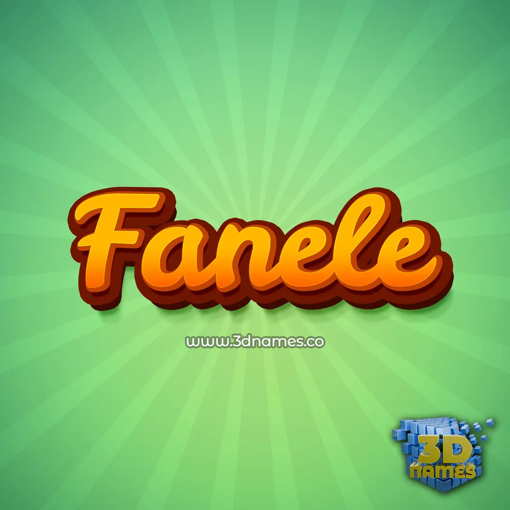 fanele in Green Rays style - 3D name wallpaper