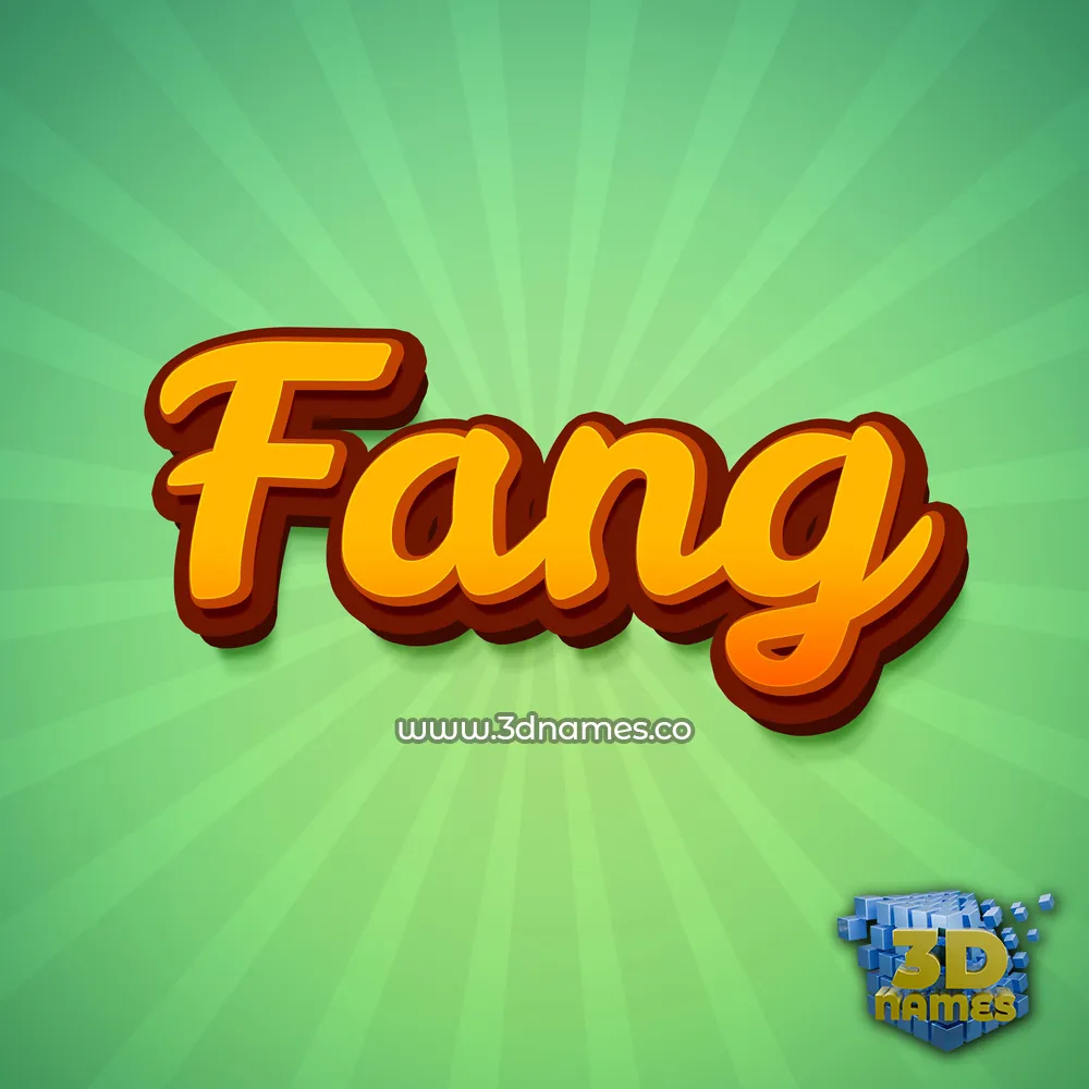 fang in Green Rays style - 3D name wallpaper