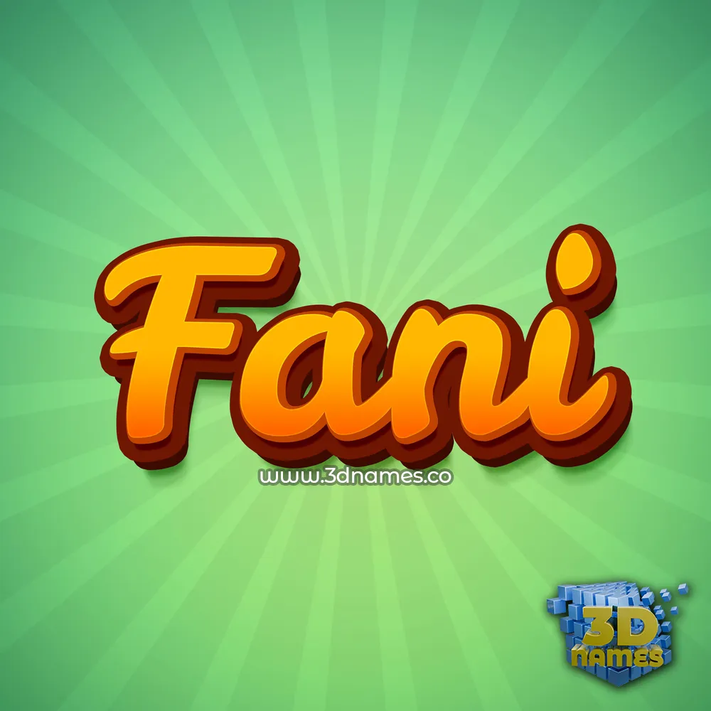 fani in Green Rays style - 3D name wallpaper
