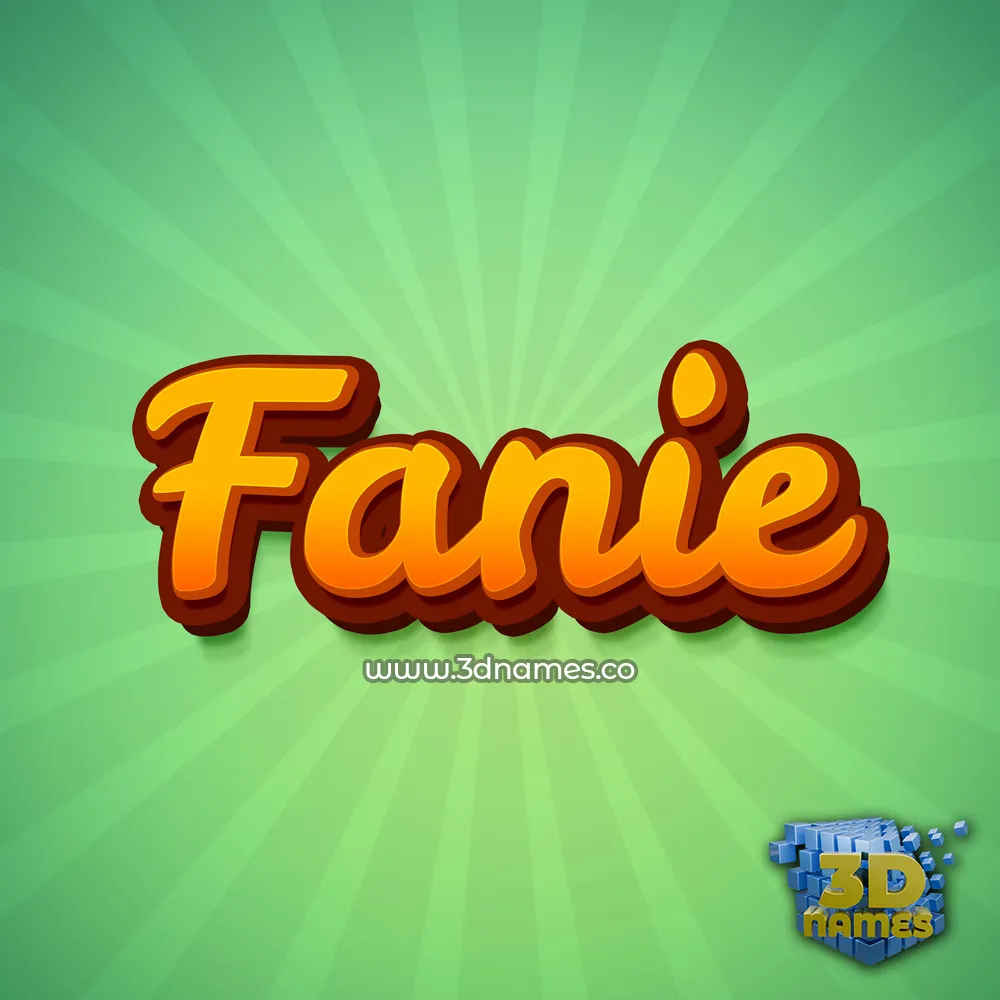 fanie in Green Rays style - 3D name wallpaper