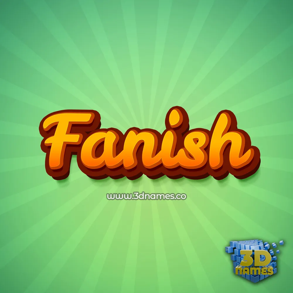 fanish in Green Rays style - 3D name wallpaper