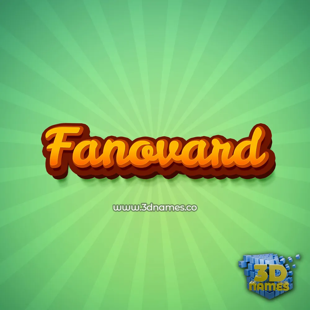 fanovard in Green Rays style - 3D name wallpaper
