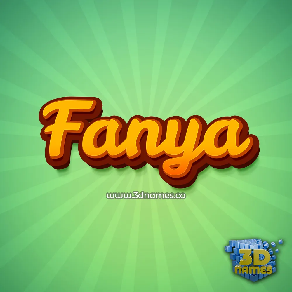 fanya in Green Rays style - 3D name wallpaper