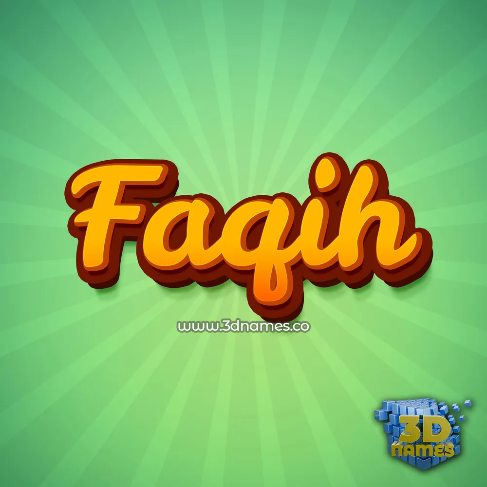 faqih in Green Rays style - 3D name wallpaper