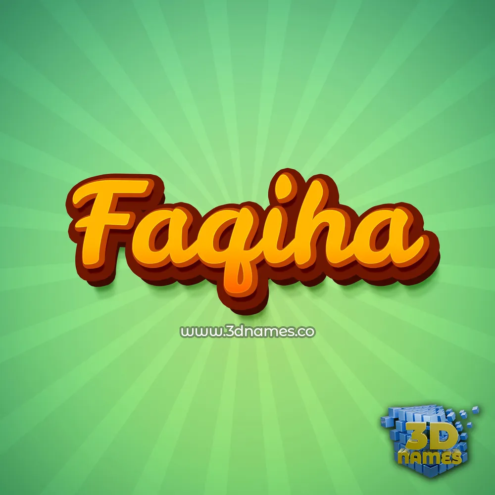 faqiha in Green Rays style - 3D name wallpaper