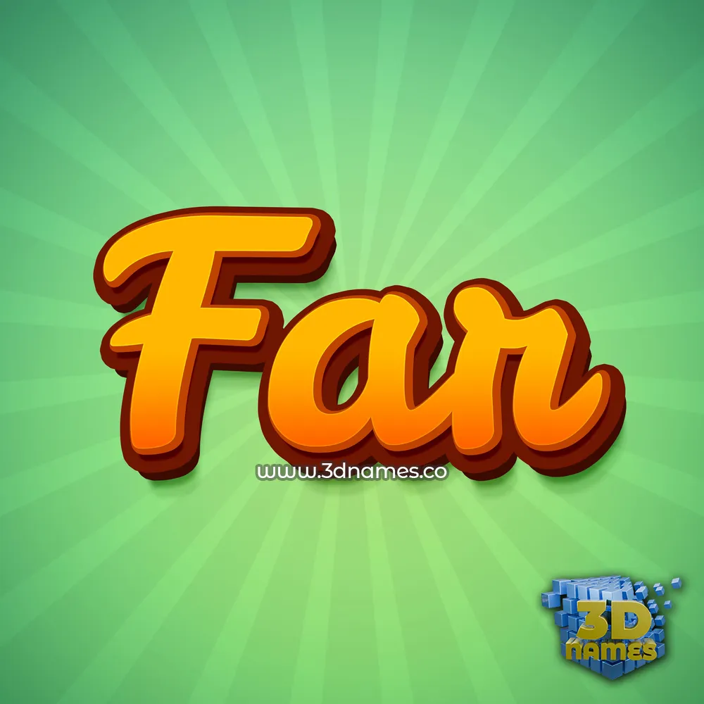 far in Green Rays style - 3D name wallpaper