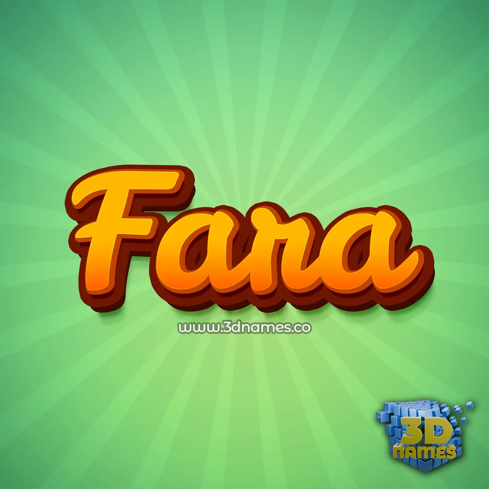 fara in Green Rays style - 3D name wallpaper