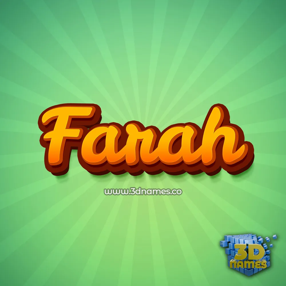 farah in Green Rays style - 3D name wallpaper