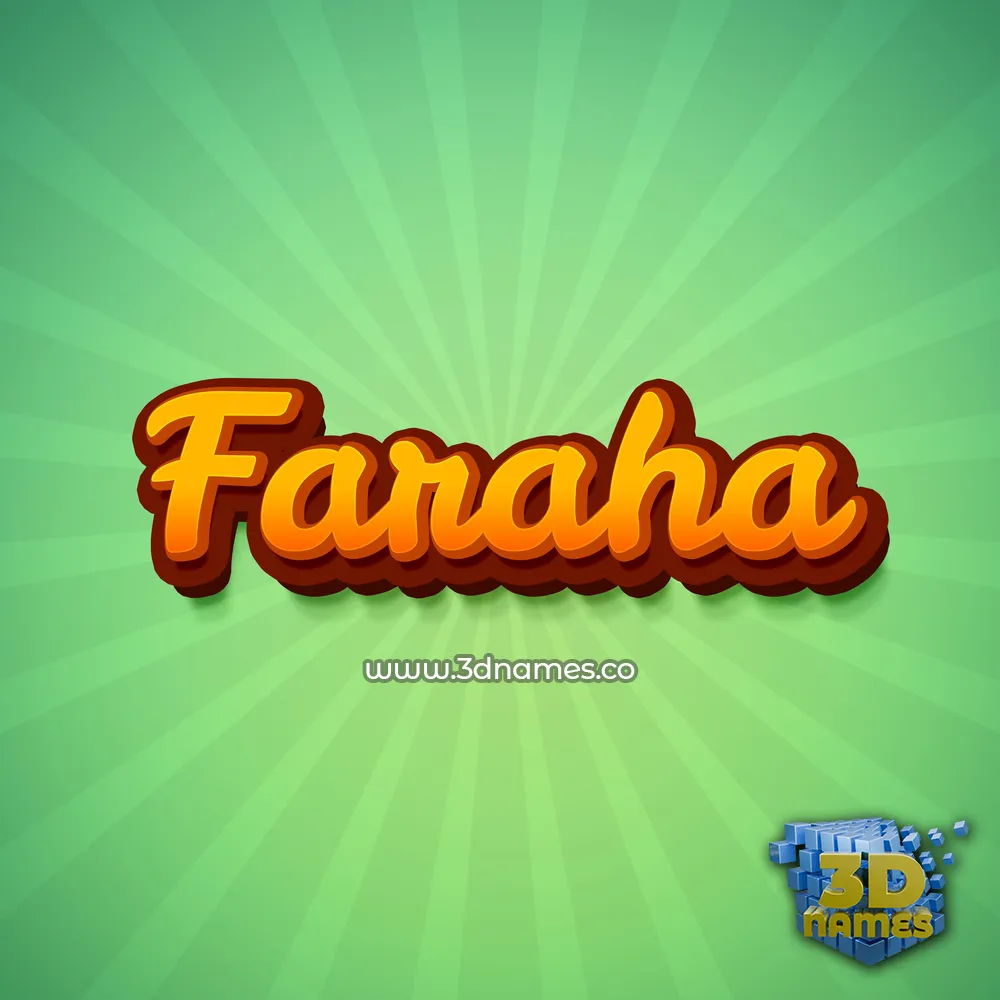 faraha in Green Rays style - 3D name wallpaper