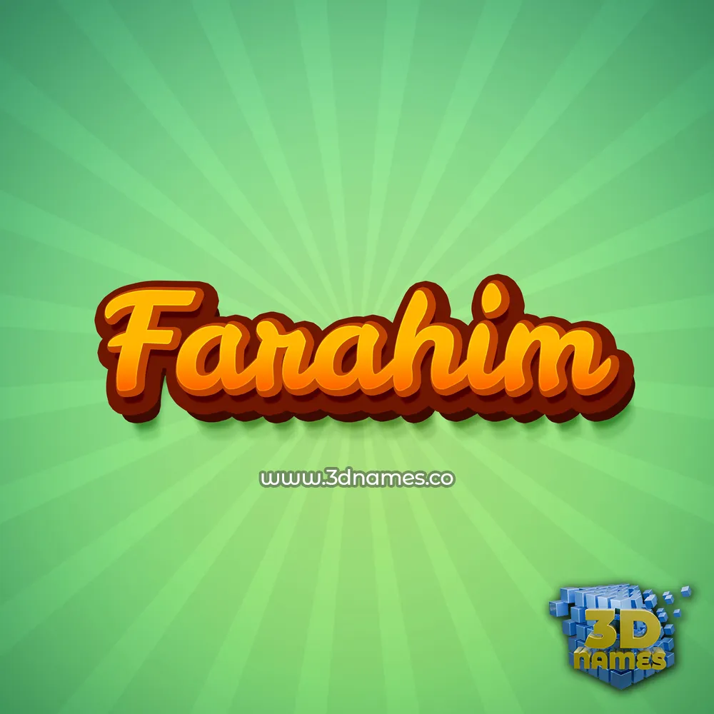 farahim in Green Rays style - 3D name wallpaper