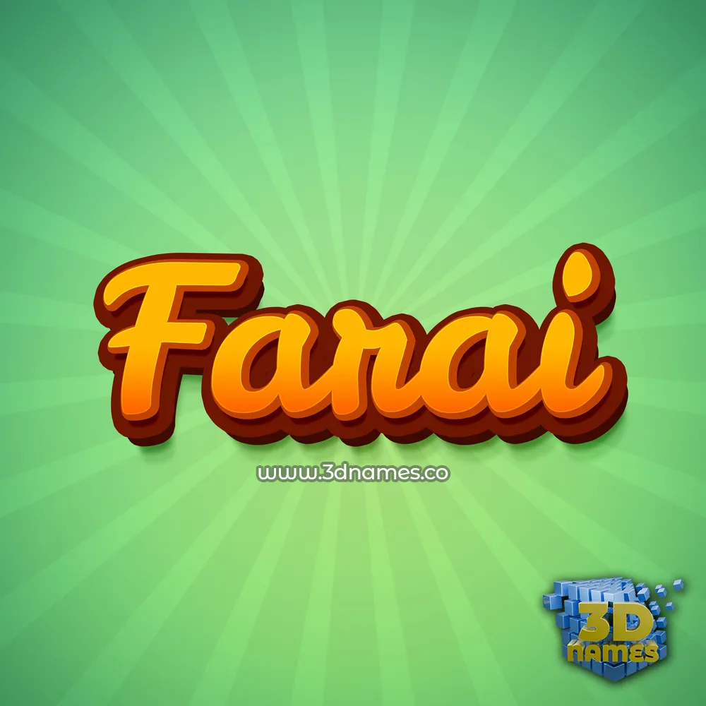 farai in Green Rays style - 3D name wallpaper