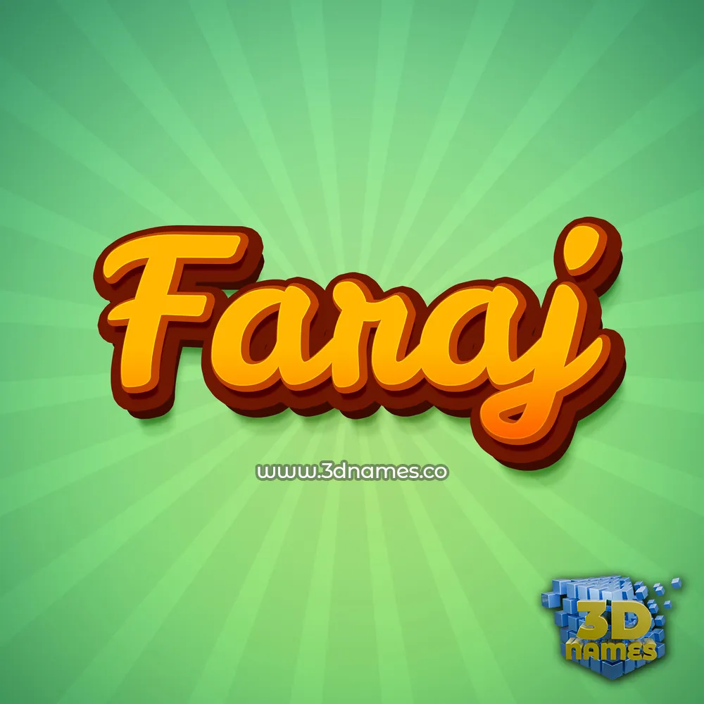 faraj in Green Rays style - 3D name wallpaper